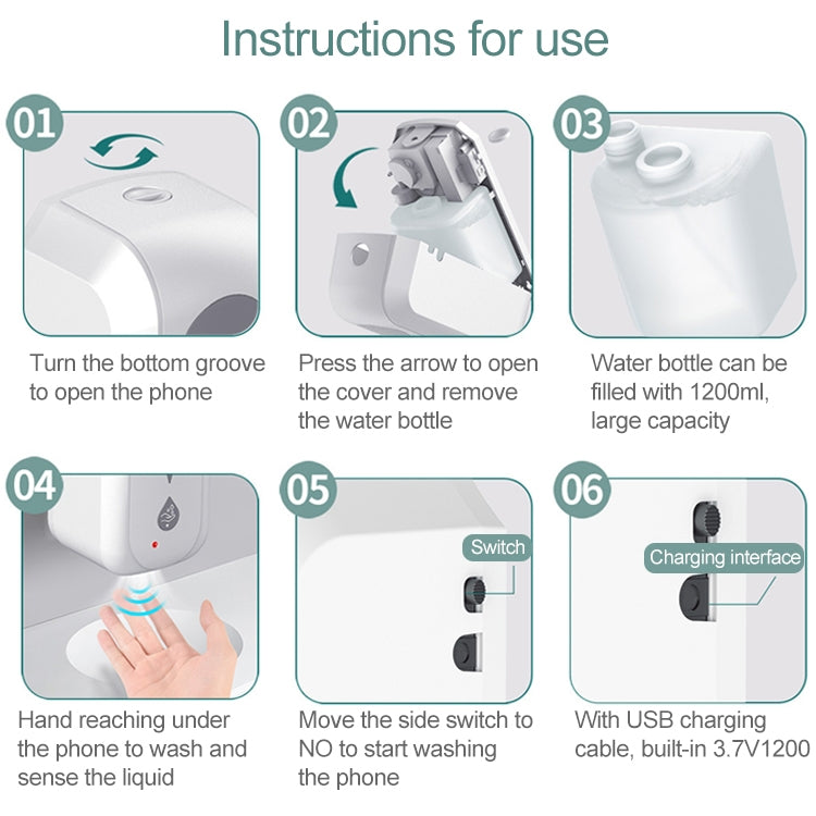 1200ML Touchless Automatic Infrared Sensor Spray Sterilization Dispenser(White)