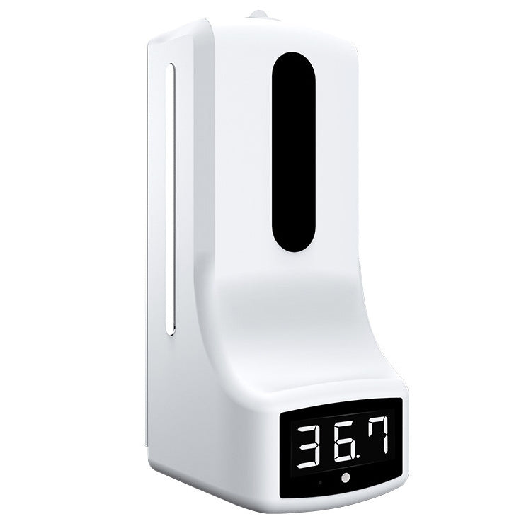 K9 Handsfree Non-contact Body Light-sensitive Distance Sensor Thermometer + 1000ml Automatic Non-contact Liquid Soap Dispenser(White)