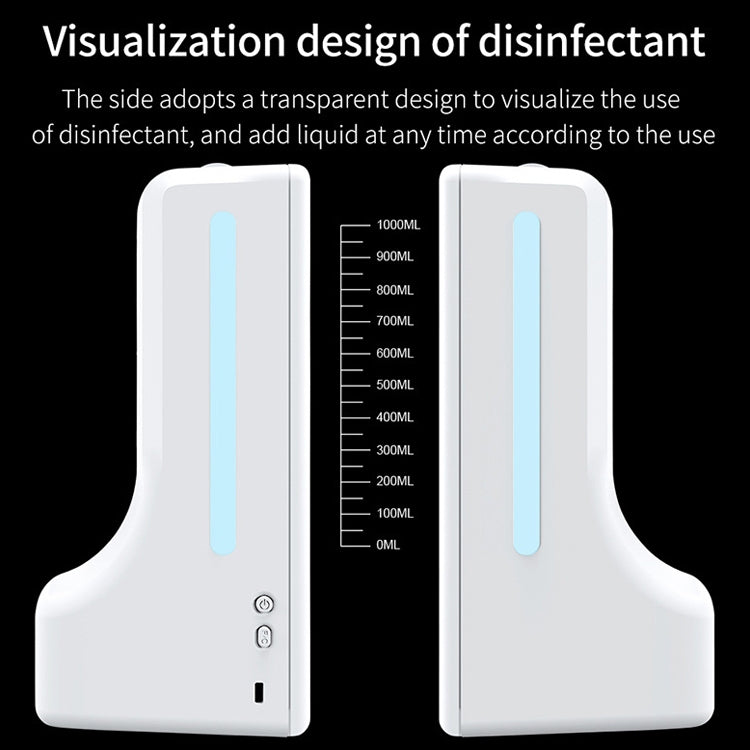 K9 Handsfree Non-contact Body Light-sensitive Distance Sensor Thermometer + 1000ml Automatic Non-contact Liquid Soap Dispenser(White)