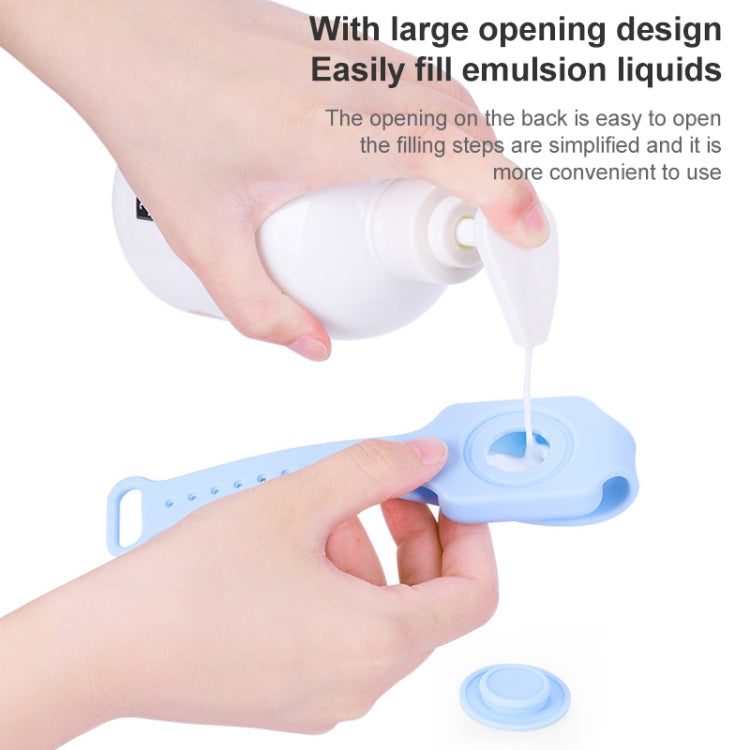 TA-4 10ml Portable Outdoor Silicone Alcohol Liquid Soap Handwashing Fluid Sunscreen Cream Split Bracelet Watch Wristband Sub-packing Box(Pink)