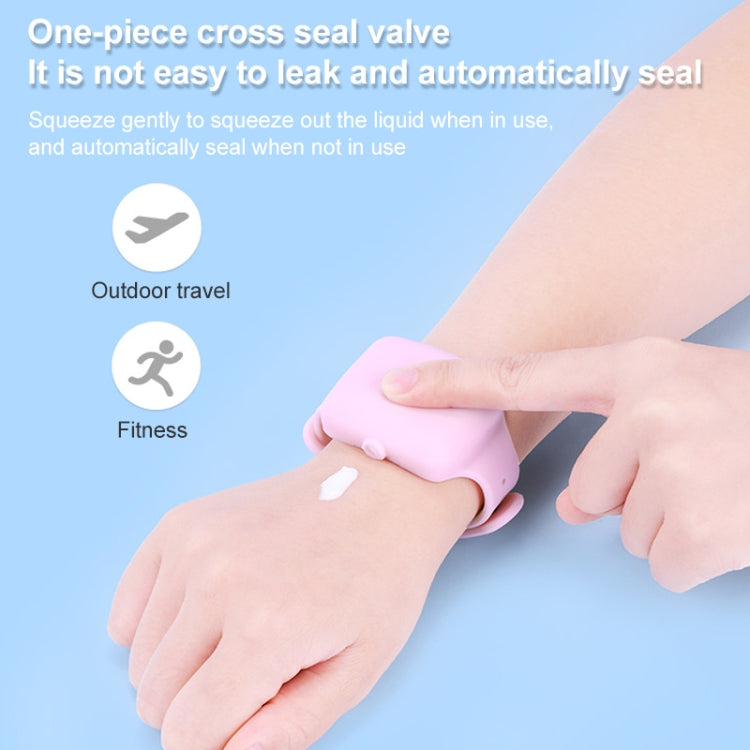 TA-4 10ml Portable Outdoor Silicone Alcohol Liquid Soap Handwashing Fluid Sunscreen Cream Split Bracelet Watch Wristband Sub-packing Box(Pink)