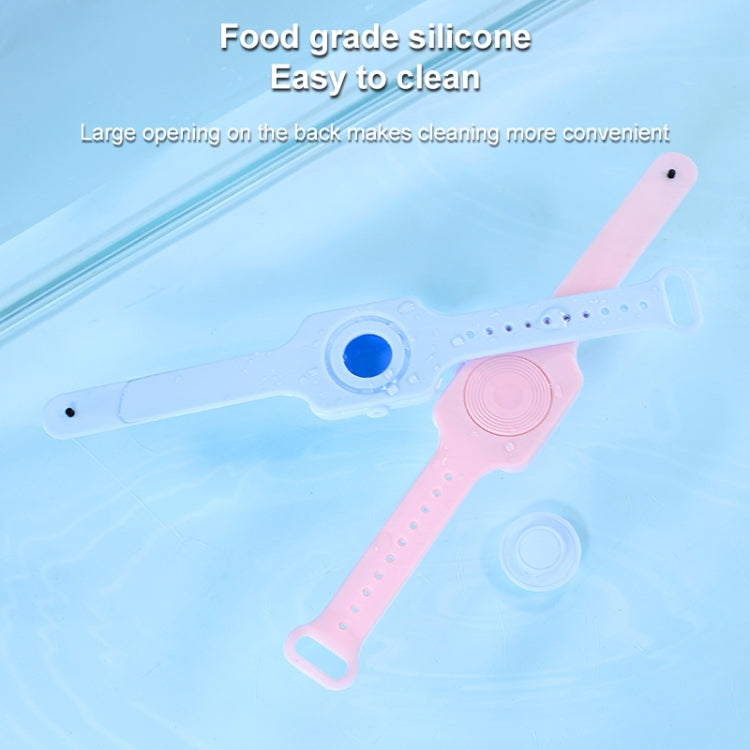 TA-4 10ml Portable Outdoor Silicone Alcohol Liquid Soap Handwashing Fluid Sunscreen Cream Split Bracelet Watch Wristband Sub-packing Box(Pink)