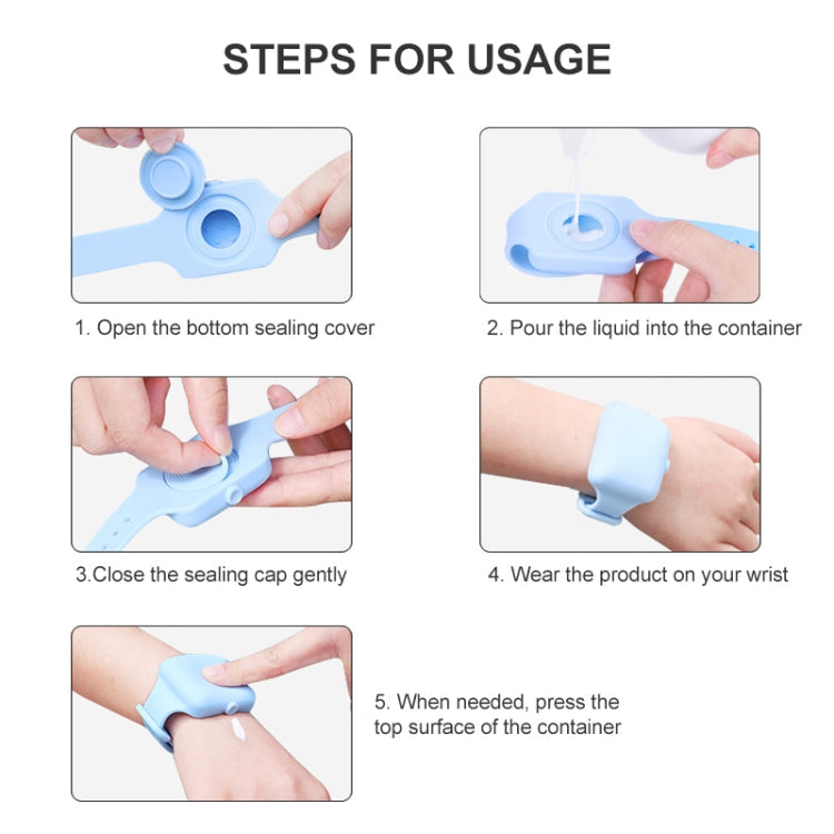 TA-4 10ml Portable Outdoor Silicone Alcohol Liquid Soap Handwashing Fluid Sunscreen Cream Split Bracelet Watch Wristband Sub-packing Box(Pink)
