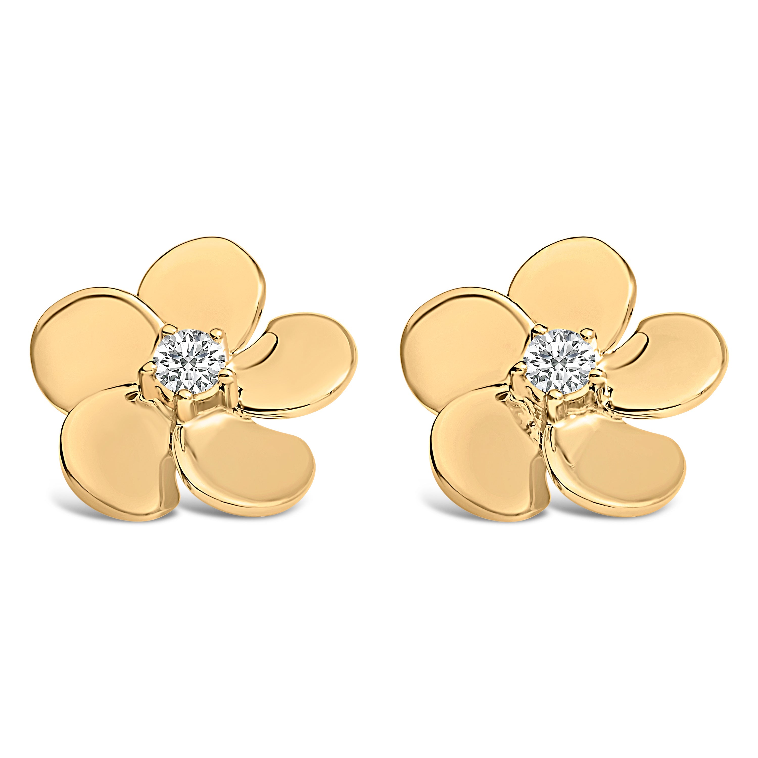 10K White Gold 1/3 Cttw Lab Grown Diamond Flower Petal Stud Earrings