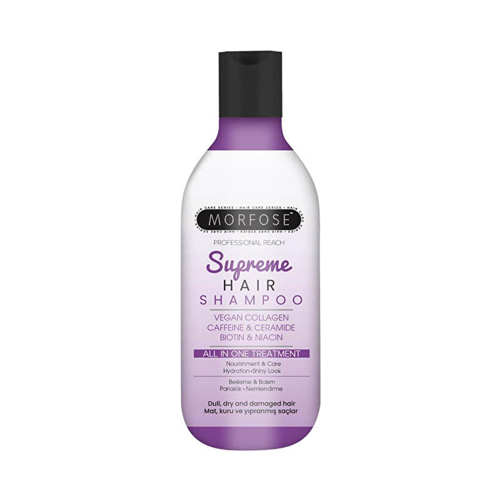Morfose Supreme Hair Shampoo - Nourishing Formula for Dry, Damaged Hair - Biotin & Vegan Collagen - Strengthens, Moisturizes & Adds Shine (10.14 fl oz)