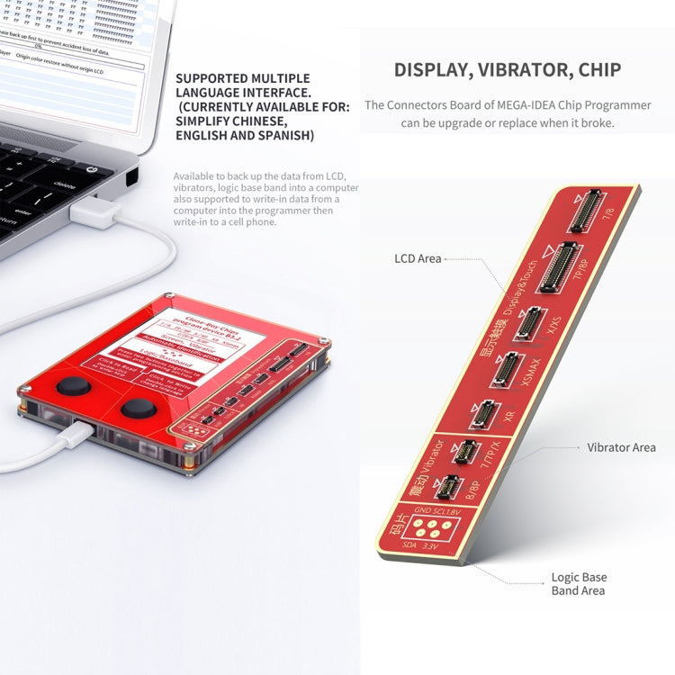 Chip Programmer LCD Screen True Tone Repair Programmer for iPhone 7 / 8 / XR /XS / XS Max Data Transfer