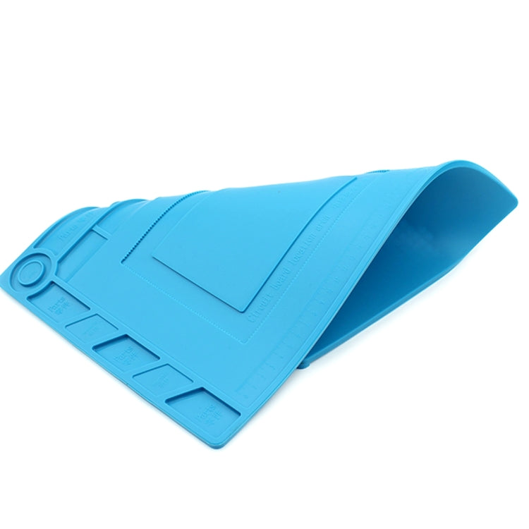 JIAFA S-150 Maintenance Platform Heat-resistant Repair Insulation Pad Silicone Mats with Screws Position(Blue)