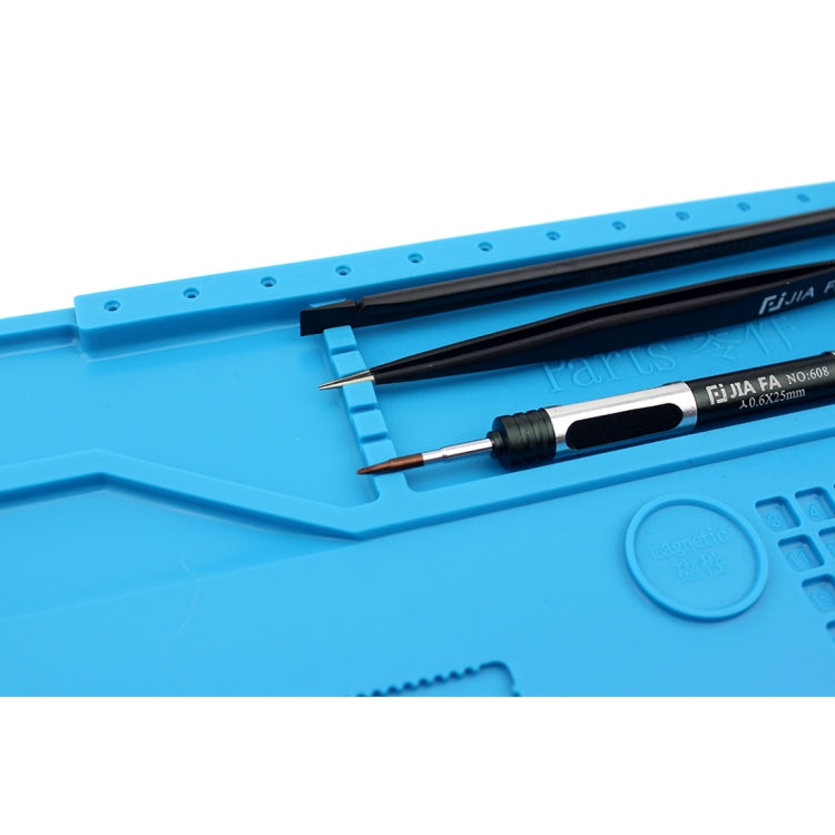 JIAFA S-150 Maintenance Platform Heat-resistant Repair Insulation Pad Silicone Mats with Screws Position(Blue)