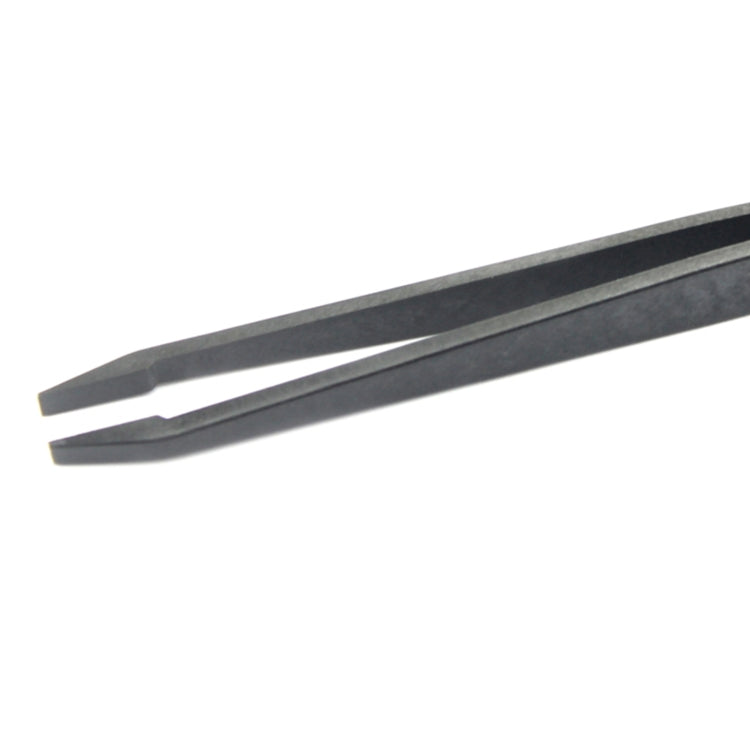 JF-S13 Anti-static Carbon Fiber Straight Tip Tweezers(Black)