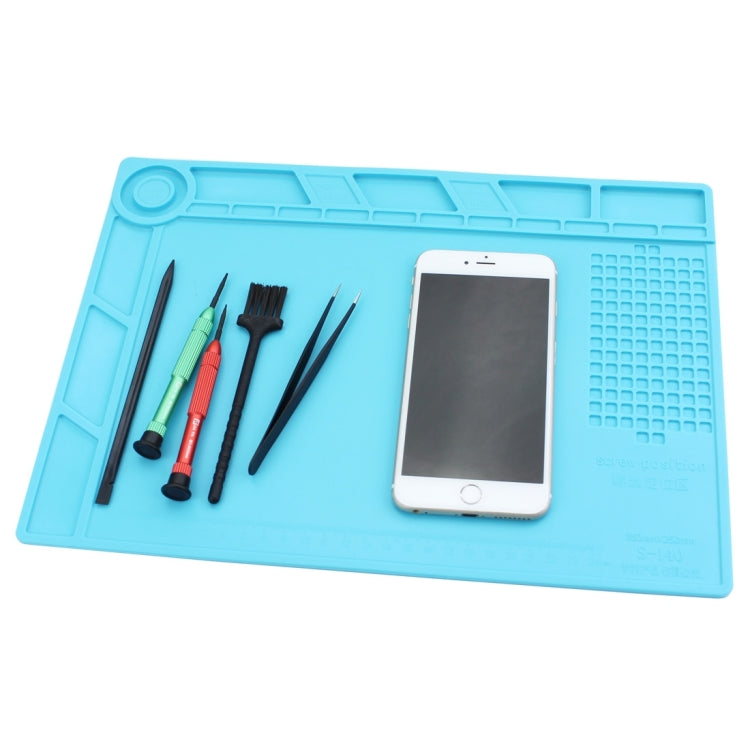 Maintenance Platform High Temperature Heat-resistant Repair Insulation Pad Silicone Mats, Size: 34.8cm x 25cm (Blue)