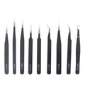 JIAFA JF-8118 9 in 1 Anti-static Precision Tweezers Set with Bag(Black)