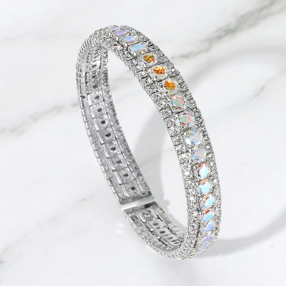 Rhinestone Embellished Adjustable Evening Bracelet