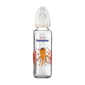 Bambino 225ml Glass Baby Bottle with Slow Flow Nipple - Cream Yellow Octopus Design, Non-Toxic & Eco-Friendly for Newborns
