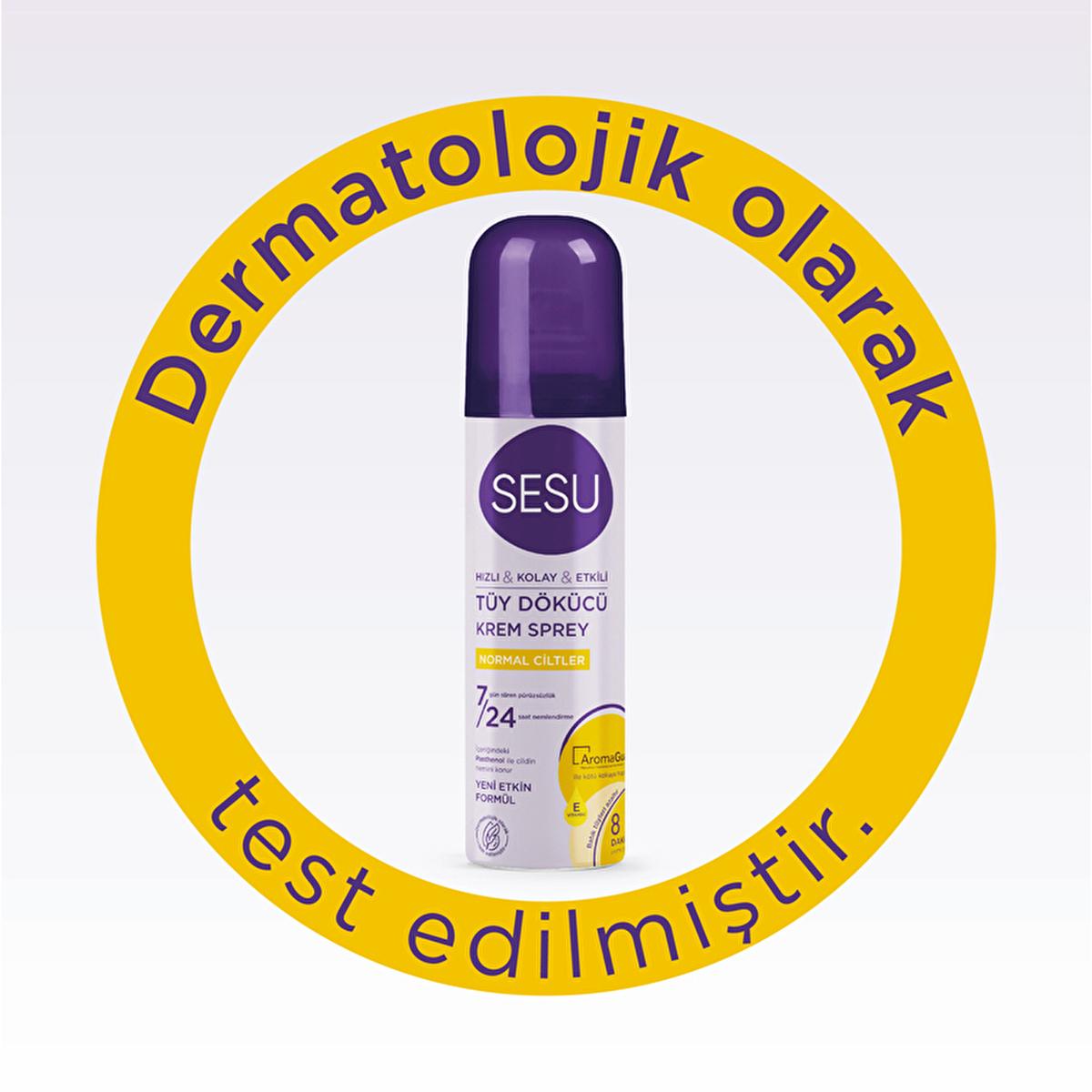 Sesu 8-Minute Hair Removal Cream Spray for All Skin Types - Quick, Easy, Dermatologically Tested