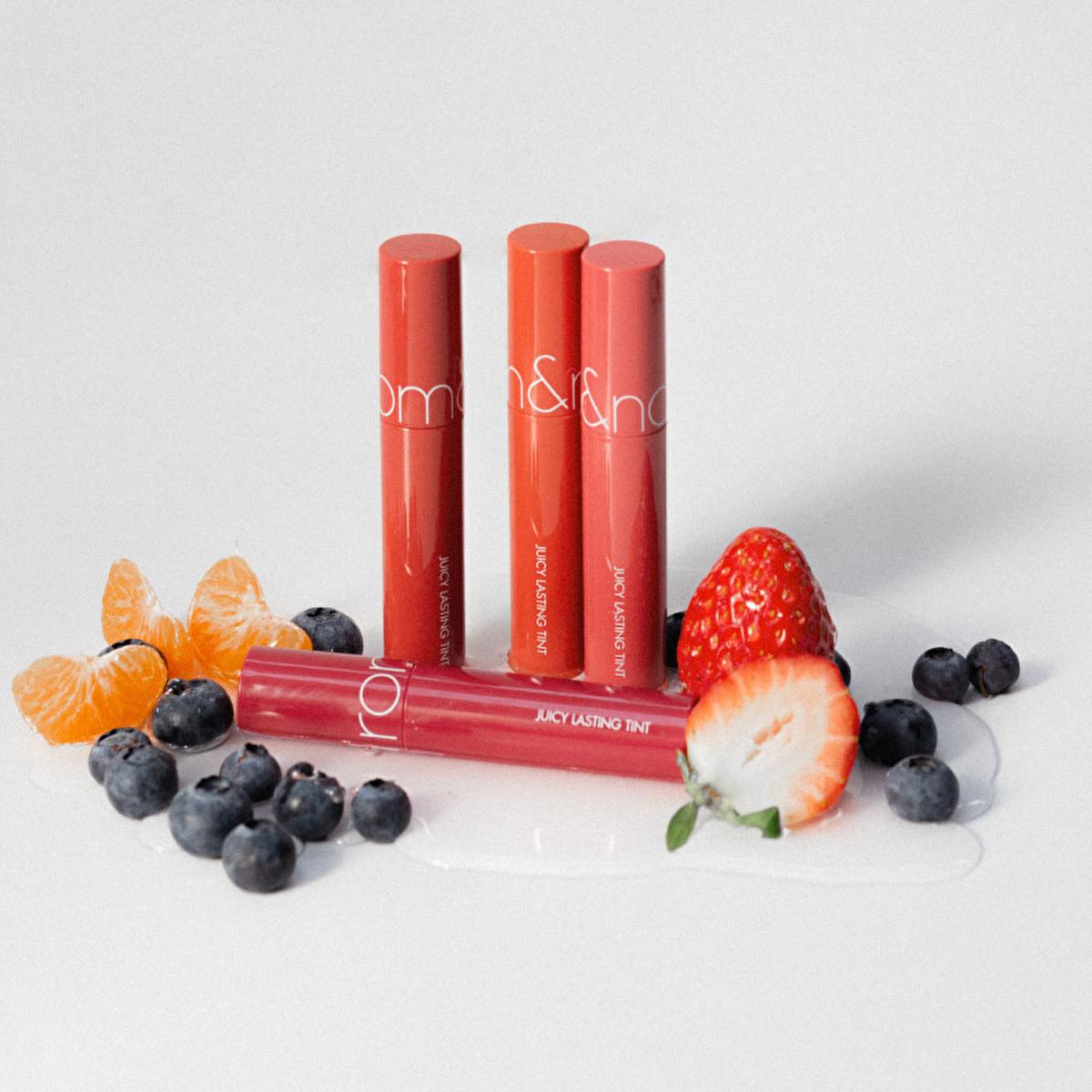 rom&nd Juicy Lasting Tint: Bare Fig - Glossy, Moisturizing, Long Lasting Korean Lip Tint for Vibrant, Hydrated Lips