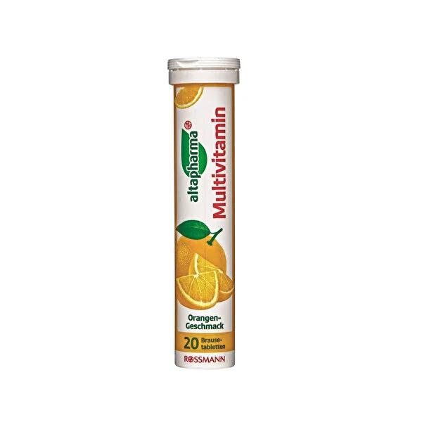 Altapharma Multivitamin Effervescent Tablets - Gluten-free, Lactose-free, Vegan Multivitamin Supplements in Orange Flavor