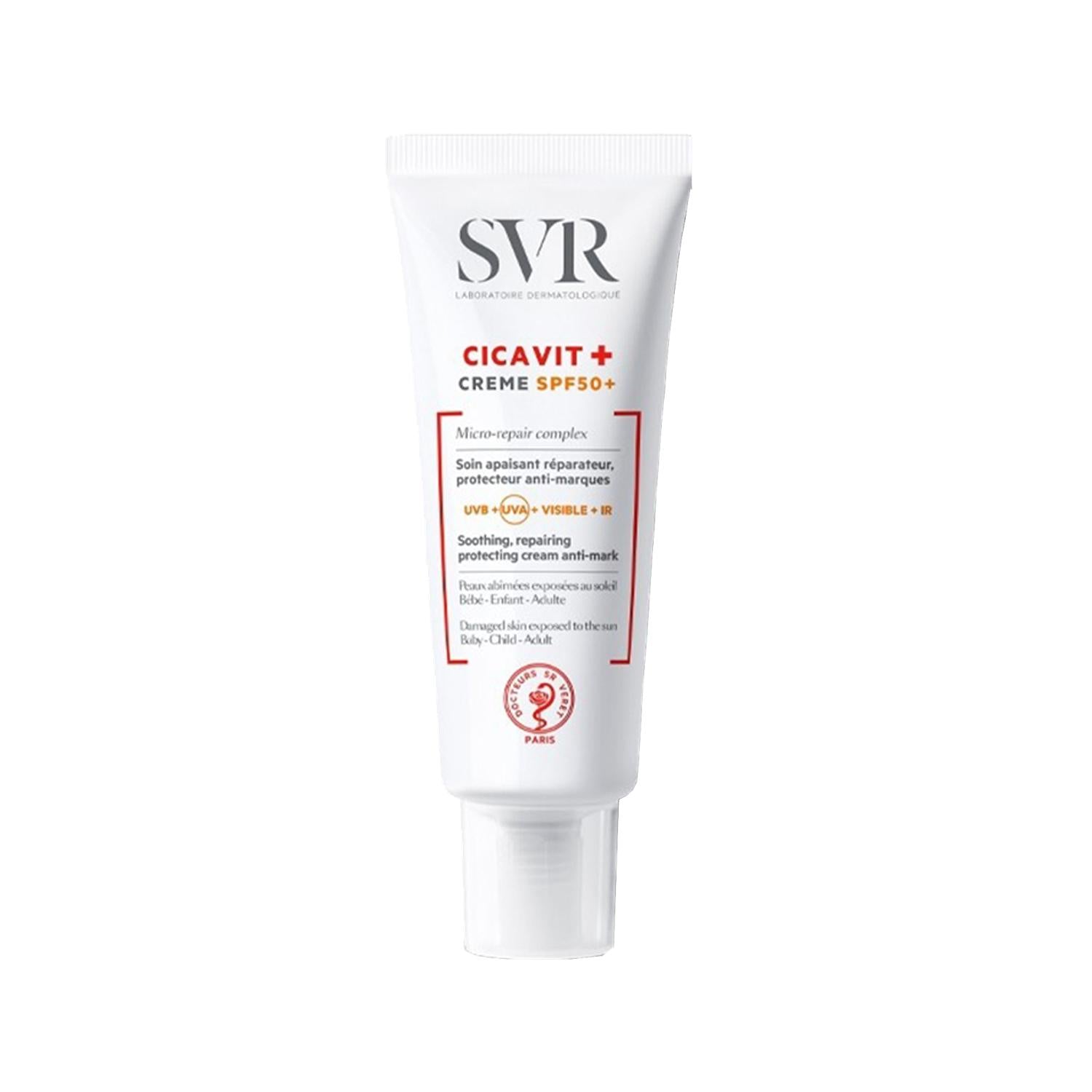 SVR Cicavit SPF 50 Sunscreen Moisturizing Cream - Soothing Skin Care with High SPF Protection