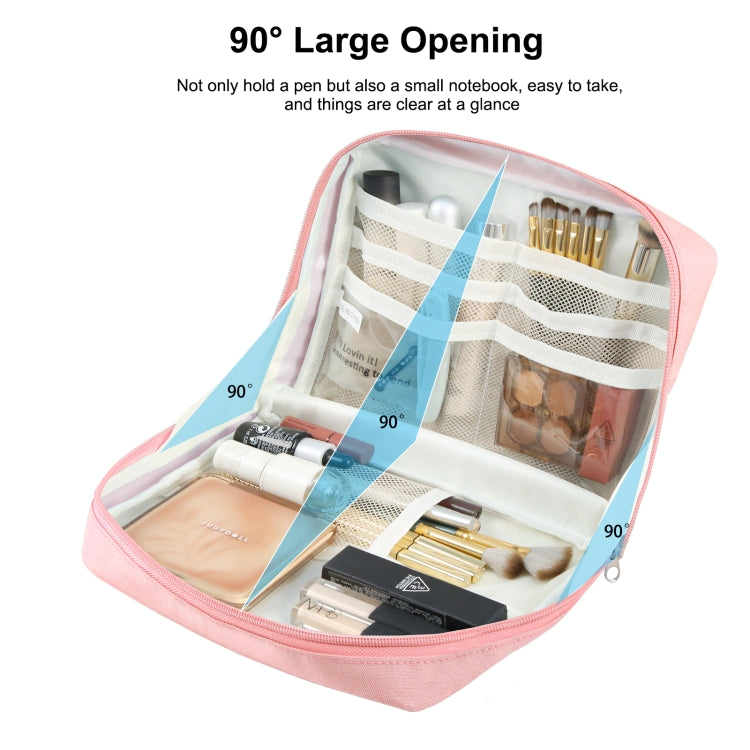 FunAdd Large-capacity Pencil Case Storage Organizer Ant ClothCosmetic Bag, Size: 230 x 170 x 75mm (Pink)