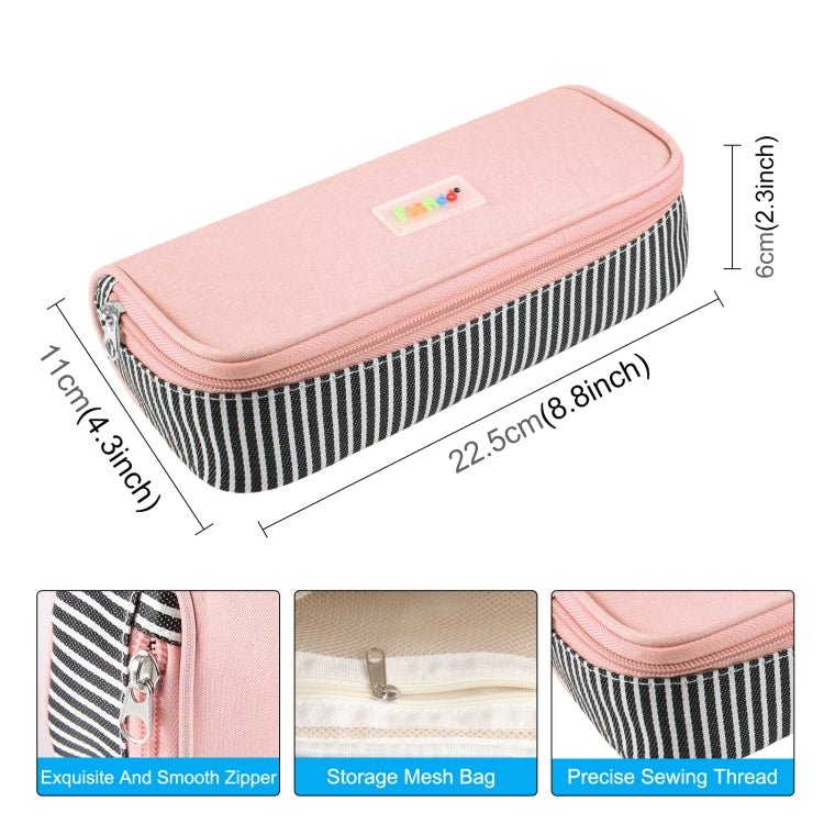 FunAdd Pencil Case Cosmetic Storage Organizer Ant Cloth Glasses Bag, Size: 230 x 110 x 70mm (Pink)