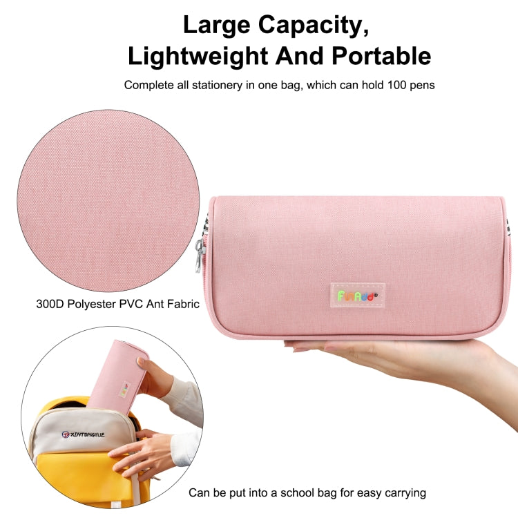FunAdd Pencil Case Cosmetic Storage Organizer Ant Cloth Glasses Bag, Size: 230 x 110 x 70mm (Pink)