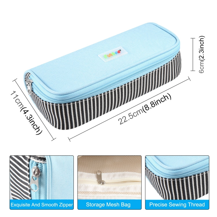 FunAdd Pencil Case Cosmetic Storage Organizer Ant Cloth Glasses Bag, Size: 230 x 110 x 70mm (Light Blue)