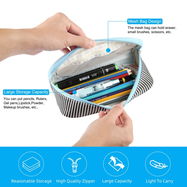 FunAdd Pencil Case Cosmetic Storage Organizer Ant Cloth Glasses Bag, Size: 230 x 110 x 70mm (Light Blue)