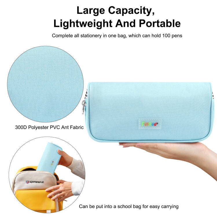 FunAdd Pencil Case Cosmetic Storage Organizer Ant Cloth Glasses Bag, Size: 230 x 110 x 70mm (Light Blue)