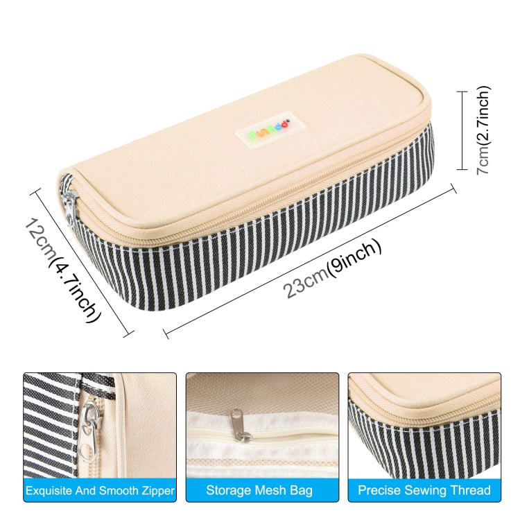 FunAdd Pencil Case Cosmetic Storage Organizer Ant Cloth Glasses Bag, Size: 230 x 110 x 70mm (Apricot)