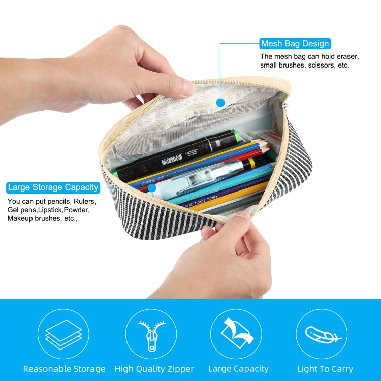 FunAdd Pencil Case Cosmetic Storage Organizer Ant Cloth Glasses Bag, Size: 230 x 110 x 70mm (Apricot)