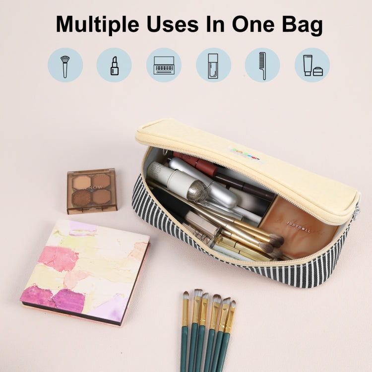 FunAdd Pencil Case Cosmetic Storage Organizer Ant Cloth Glasses Bag, Size: 230 x 110 x 70mm (Apricot)