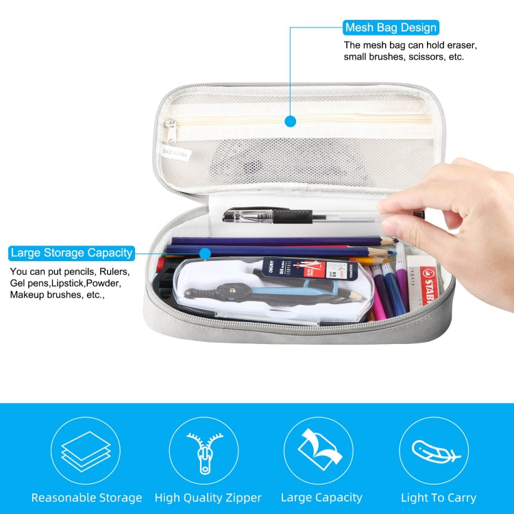 FunAdd Pencil Case Cosmetic Storage Ant Cloth Organizer Bag, Size: 235 x 105 x 50mm (Grey)