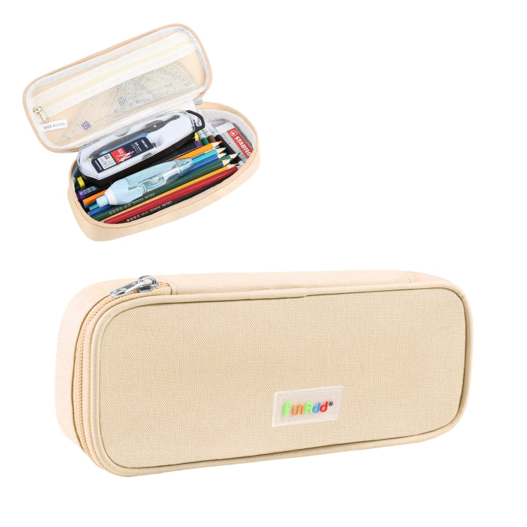 FunAdd Pencil Case Cosmetic Storage Ant Cloth Organizer Bag, Size: 235 x 105 x 50mm (Apricot)