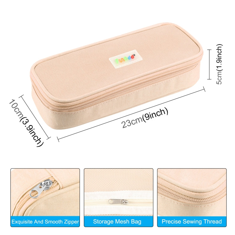 FunAdd Pencil Case Cosmetic Storage Ant Cloth Organizer Bag, Size: 235 x 105 x 50mm (Apricot)