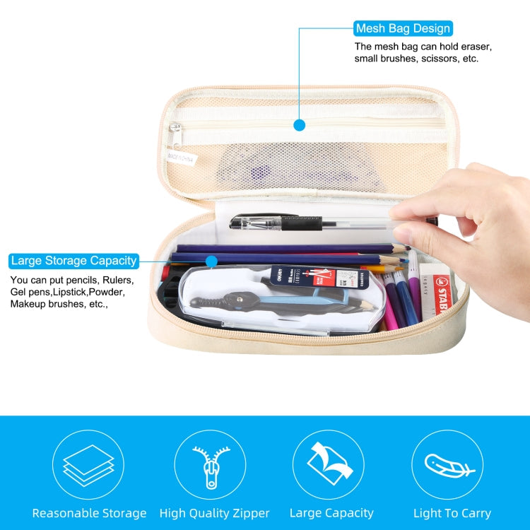 FunAdd Pencil Case Cosmetic Storage Ant Cloth Organizer Bag, Size: 235 x 105 x 50mm (Apricot)