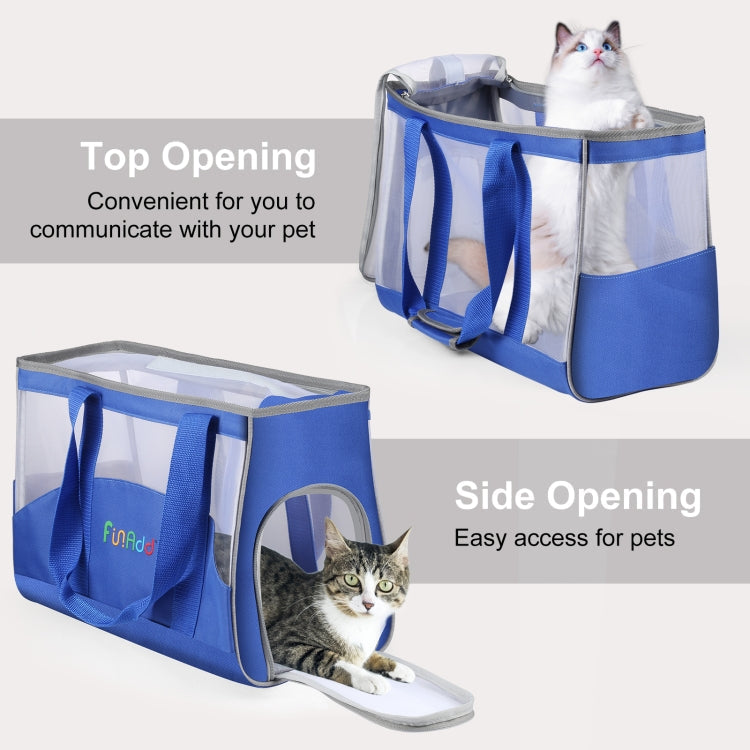 FUNADD Portable Breathable Pet Bag Outdoor Shoulder Tote Bag (Blue)