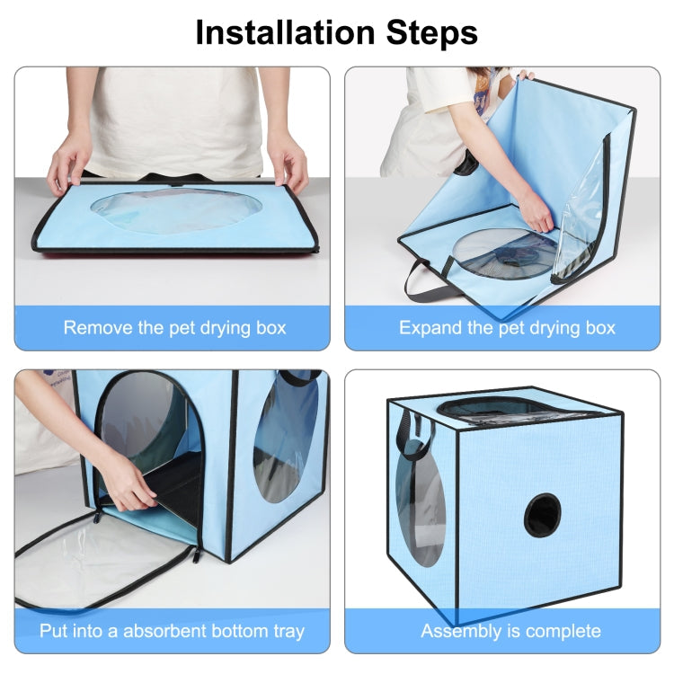 FUNADD Pet Bath Drying Box Portable Folding Dryer Cage, Suitable for Pets up to 5kg(Blue)