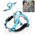 FunAdd Traction Rope Reflective Breathable Nylon Pet Vest Dog Harness, Size: M (Blue)