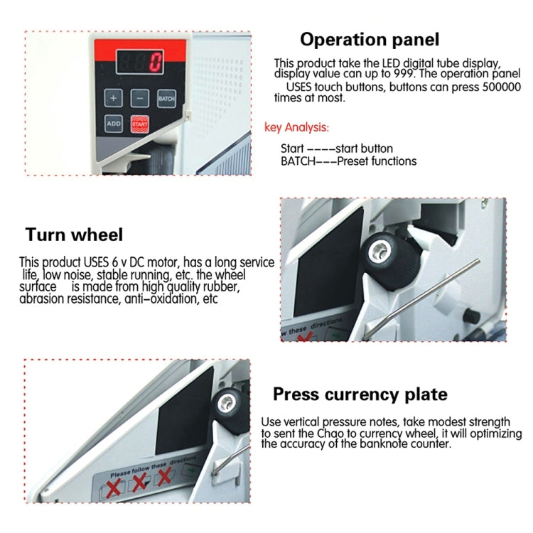 V40 Handheld Mini Portable Small Money Counting Machine, Specification: JP Plug