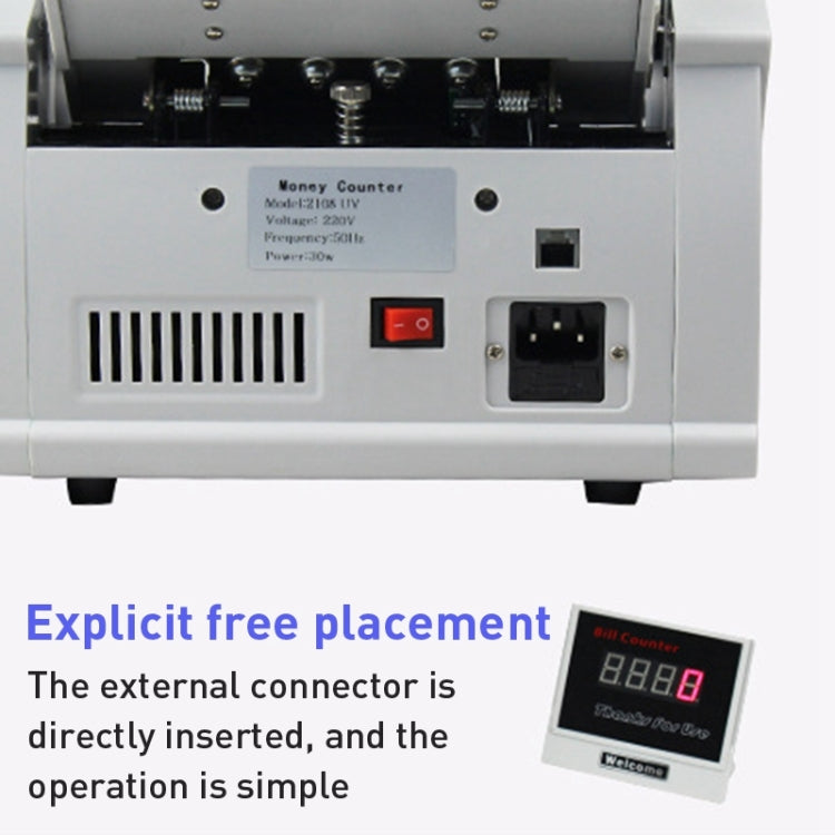 2108UV/IR 220V Multi-Currency Money Counter, Specification: US Plug