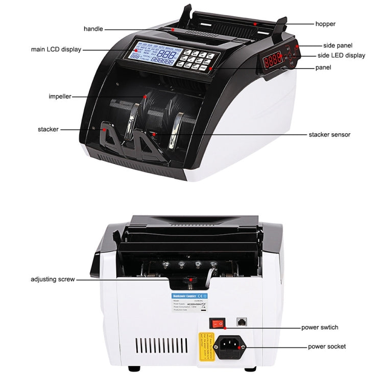 AL-6100A Multi-currency Currency Detector, Specifications:UK Plug