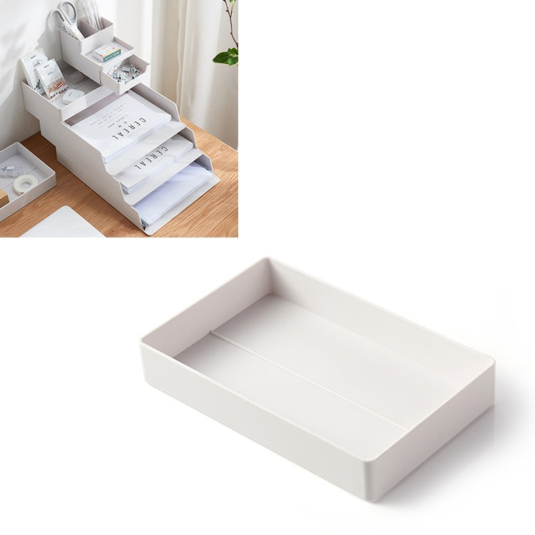 Desktop Removable Assembled Small File Storage Box(Grey White)