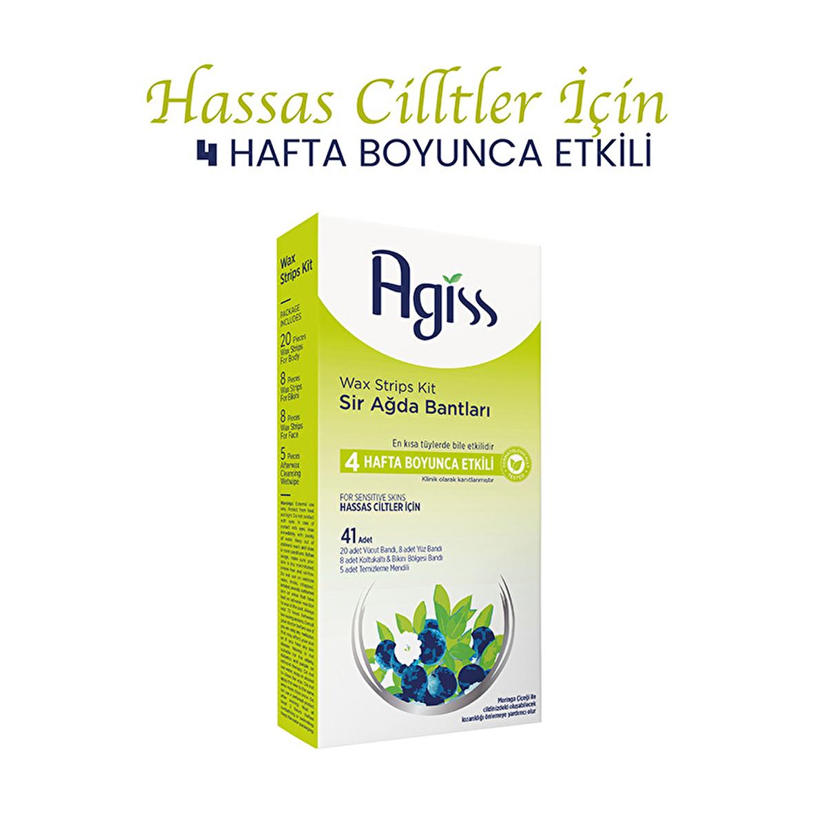 Agiss Sensitive Skin Wax Strips for Hair Removal - Gentle, Easy, and Effective for Body, Face, and Bikini Area