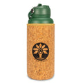 Green Cork Sleeve Bottle with Flip Straw Lid | 32oz