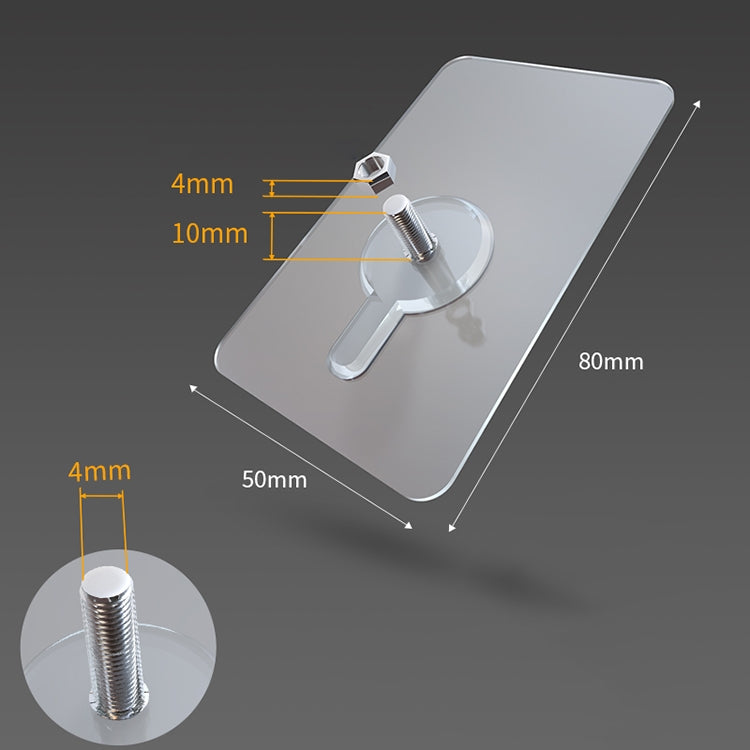 Screw Sticky Hook Wall Hanging Punch-free Wall Sticker Hook, Screw Length: 10mm (Transparent)