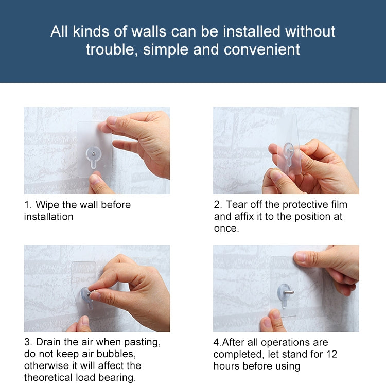 Screw Sticky Hook Wall Hanging Punch-free Wall Sticker Hook, Screw Length: 10mm (Transparent)