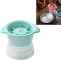Home Spherical Ice Lattice Whisky Wine Ice Cube Maker Silicone Trays Mold with Cover (Mint Green)