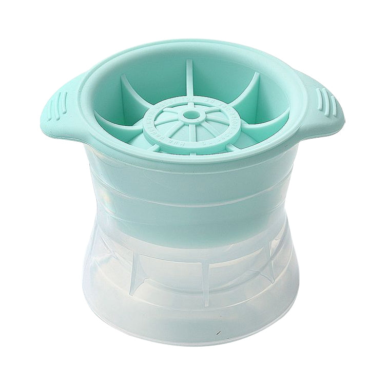 Home Spherical Ice Lattice Whisky Wine Ice Cube Maker Silicone Trays Mold with Cover (Mint Green)