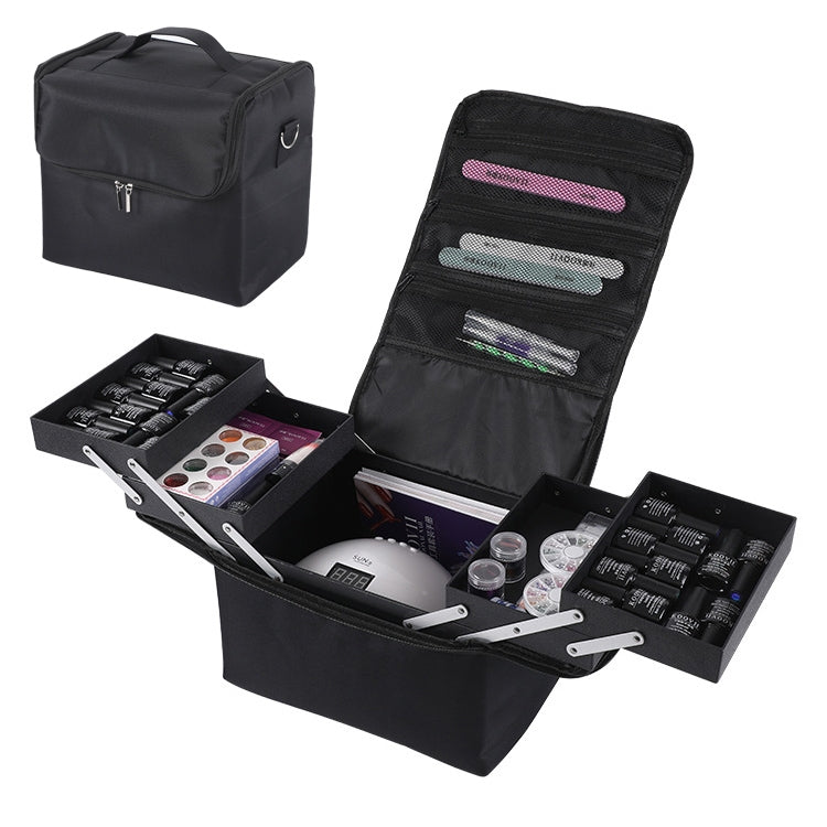 Removable Simple Portable Makeup Beauty Nail Storage Box (Black)