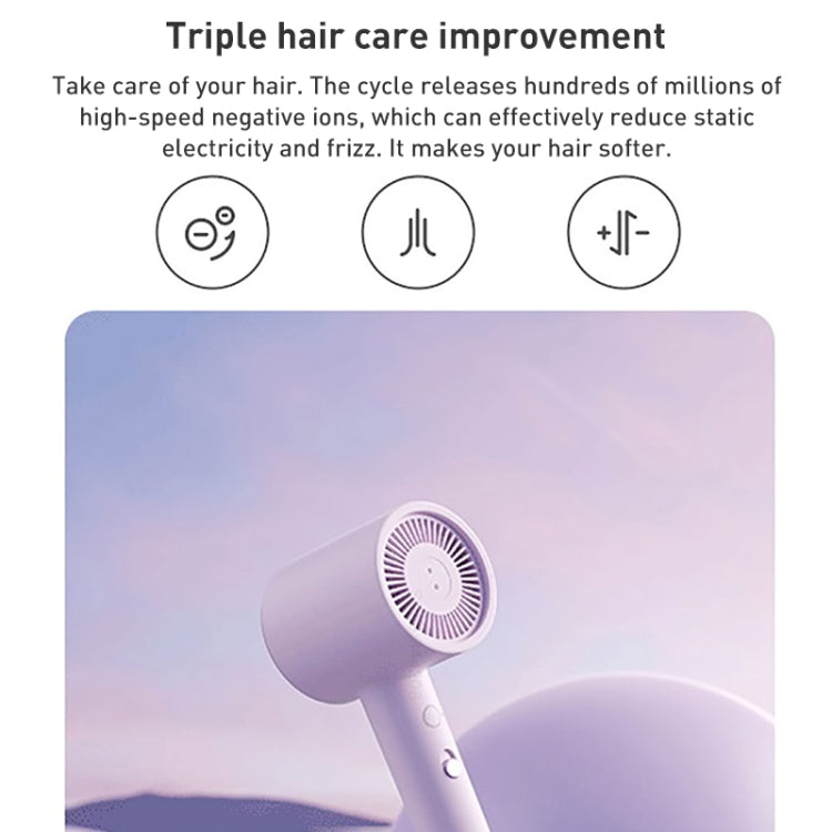 Original Xiaomi Mijia H301 Negative Ion Quick Drying Electric Hair Dryer, US Plug(Purple)