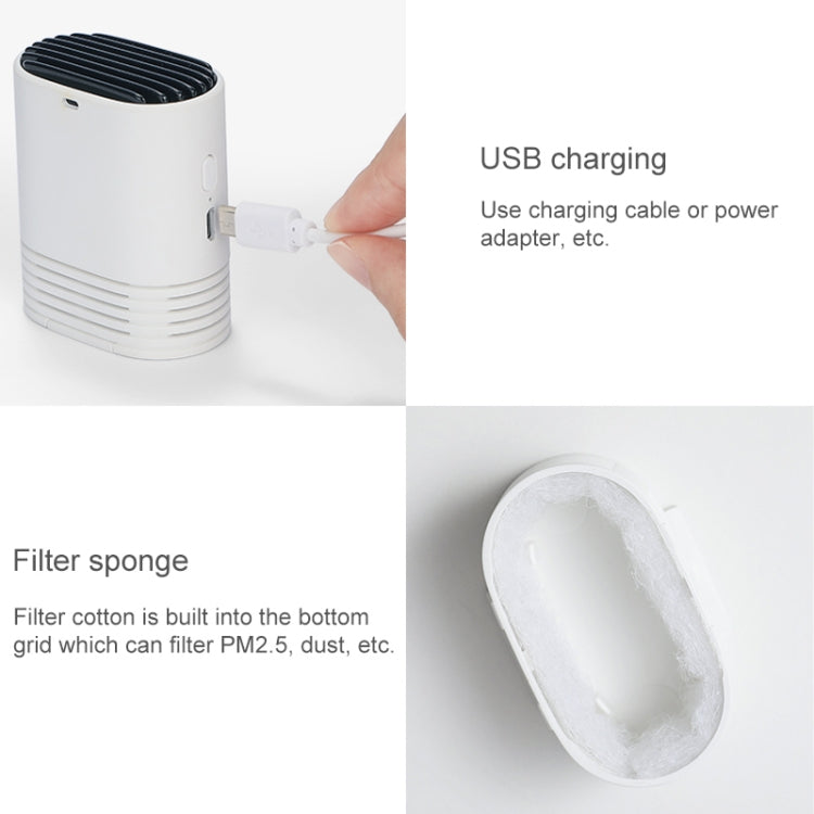 HE-K001 Hanging Neck Negative USB Rechargeable Ion Air Purifier Portable Household Formaldehyde Removal Portable Purifier(Black)